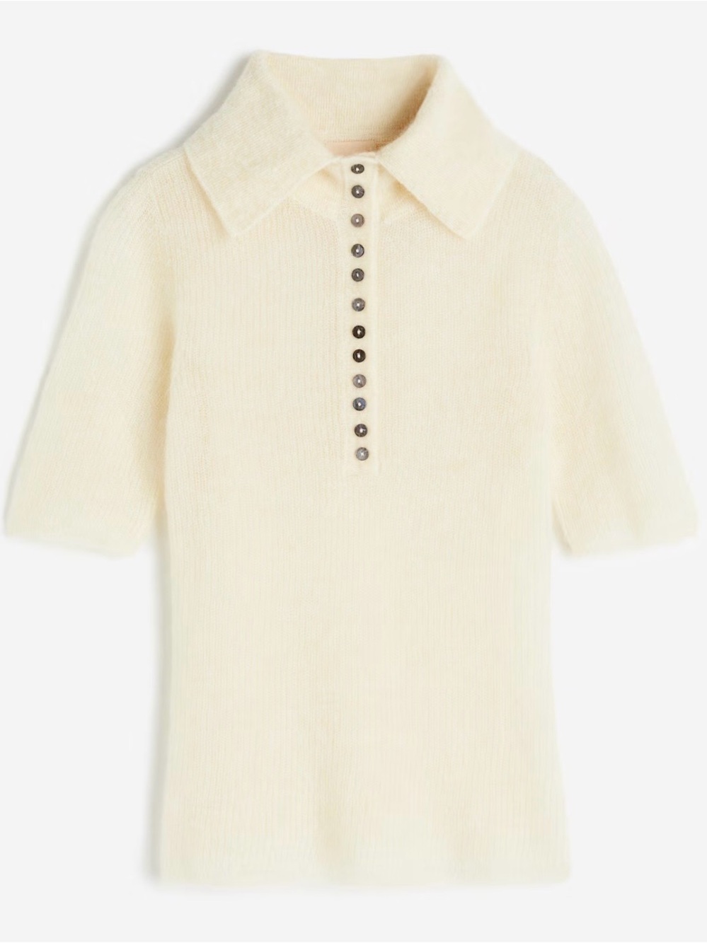 H&M MOHAIR-BLEND COLLARED TOP